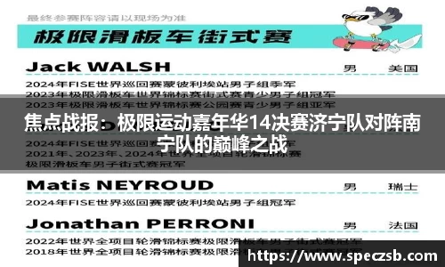 焦点战报：极限运动嘉年华14决赛济宁队对阵南宁队的巅峰之战